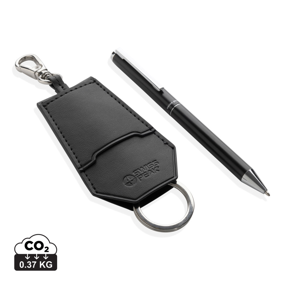Swiss Peak Tula RCS-zertif. rPET-PU-Key-Chain- & Stift-Set